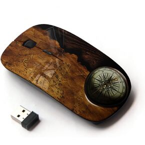 KOOLmouse [ Optical 2.4G Wireless Mouse [ Compass Map Ancient Brown Travel History ] in Kuwait