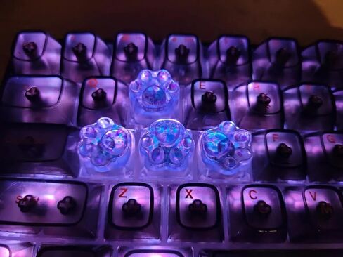 Cat Claw Keycap Backlight Key Cap Cute Resin Keycap ESC Keycaps Replacement for Cherry MX Switch Mechanical Keyboard DIY Decoration (Transparent) in Saudi Arabia