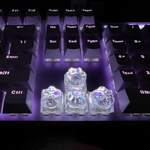Cat Claw Keycap Backlight Key Cap Cute Resin Keycap ESC Keycaps Replacement for Cherry MX Switch Mechanical Keyboard DIY Decoration (Transparent) in Saudi Arabia