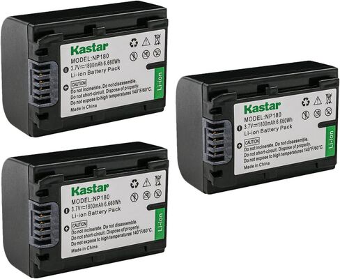 مجموعة بطارية Kastar NP-180 بديلة لـ Minolta MN2K50NV - 2.7K Quad HD / 48MP، MN4K25NV - 4K Ultra HD، MN4K20NV - 4K Ultra HD، MN2K10NV - 2.7K Quad HD / 48MP IR Night Vision Camcorder in Kuwait