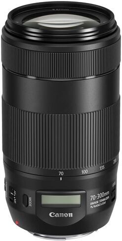 عدسة Canon EF 70-300mm f/4-5.6 is II USM (0571C002) + طقم مرشح + حافظة للغطاء + طقم تنظيف + المزيد (متجدد) in Kuwait