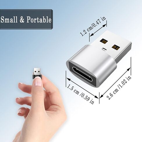 محول USB C (أنثى) إلى USB (ذكر) 2 حزمة، USB C إلى USB A محول تحويل موصل شحن سريع متوافق، أسود وفضي in Kuwait
