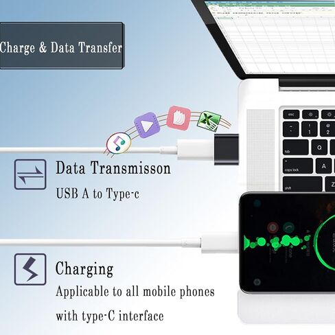 محول USB C (أنثى) إلى USB (ذكر) 2 حزمة، USB C إلى USB A محول تحويل موصل شحن سريع متوافق، أسود وفضي in Kuwait