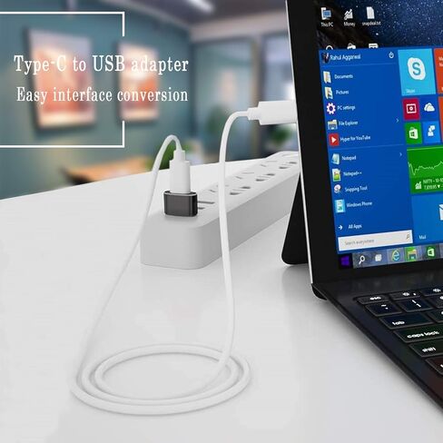 محول USB C انثى الى USB ذكر، عبوة من قطعتين، محول USB C الى USB محول تحويل موصل متوافق مع الشحن السريع، اسود وفضي in Kuwait