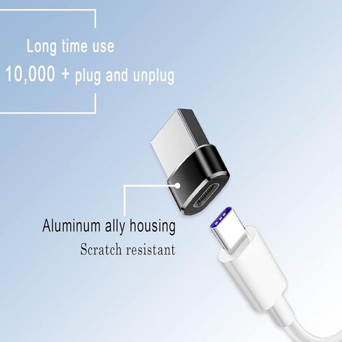 محول USB C انثى الى USB ذكر، عبوة من قطعتين، محول USB C الى USB محول تحويل موصل متوافق مع الشحن السريع، اسود وفضي in Kuwait