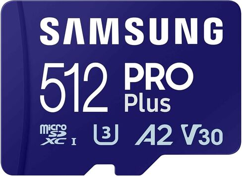 Samsung PRO Plus microSD Card + SD Adapter 512GB for Mobile Gaming on Smartphones, Tablets and Handheld Consoles, UHS-I U3, Full HD & 4K UHD, 180MB/s Read, 130MB/s Write, MB-MD512SA/EU in Kuwait
