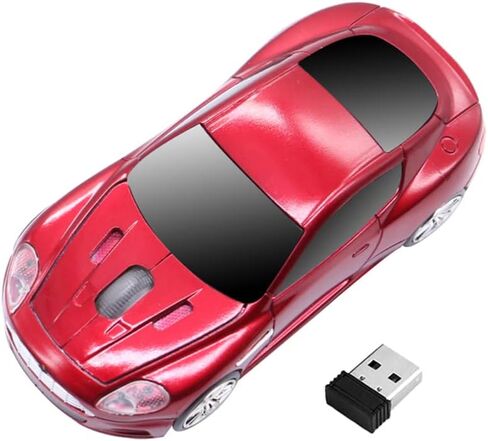 Wireless Sports Car Mouse, 3D Optical Mouse for Desktop Laptop PC Computer Mouse, LED Light 2.4GHz 1000DPI Mice for MD (Gray) in Saudi Arabia