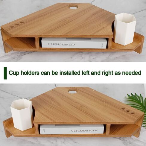 Triangle Monitor Stand Riser,Cut Triangle Save Space Desktop Corner,Desktop corner shelf with drawers wooden computer stand with storage laptop risers office organization. (Have drawers) in Kuwait