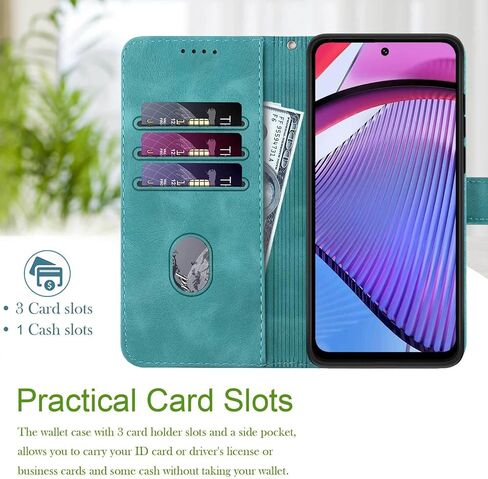 JHWVVTF for Moto G 5G 2023 Case Wallet/for Moto G 5G 2023 Phone Case,Card Holder Protector Leather Kick-Stand,Wrist Strap,Magnetic Closure,Shockproof Protective Flip Cases Cover (Red) in Kuwait
