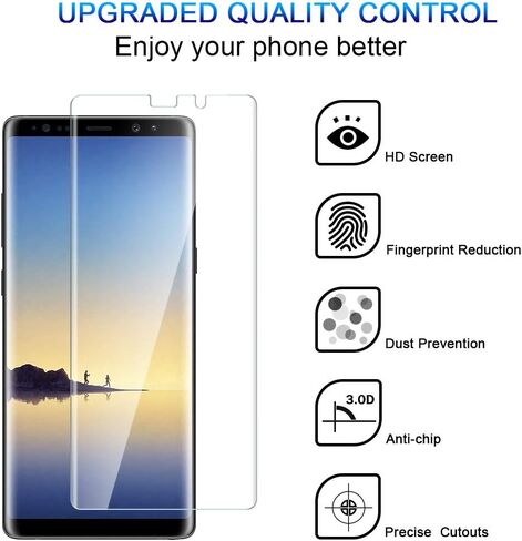 جراب واقي شاشة من 3 قطع من هاتشي، متوافق مع سامسونج جالاكسي نوت 8، غشاء مرن من البولي يوريثان، تغطية كاملة، أداة محاذاة، جراب واقي شفاف عالي الدقة لهاتف سامسونج جالاكسي نوت 8 in Kuwait