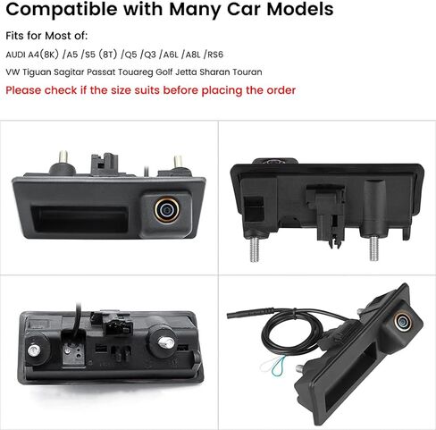 كاميرا احتياطية AHD 1080P، كاميرا عكسية للسيارة GreenYi لسيارة Audi A4L A5 A3 Q3 Q5 RS6 لسيارة VW Passat Tiguan Jetta Touareg Skoda، تعمل فقط مع وحدة رأس راديو الشاشة التي تدعم إشارة فيديو AHD 1080P in Kuwait