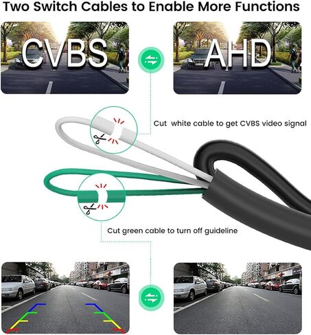 كاميرا احتياطية AHD 1080P، كاميرا عكسية للسيارة GreenYi لسيارة Audi A4L A5 A3 Q3 Q5 RS6 لسيارة VW Passat Tiguan Jetta Touareg Skoda، تعمل فقط مع وحدة رأس راديو الشاشة التي تدعم إشارة فيديو AHD 1080P in Kuwait