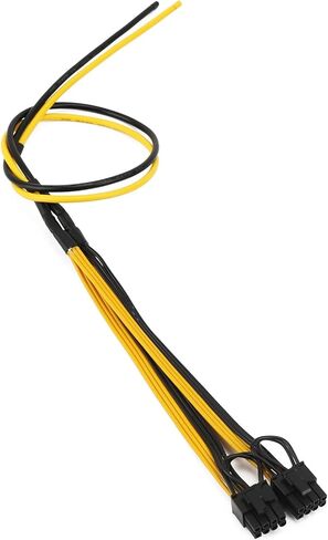 2 قطعة بطاقة فيديو جرافيك مزدوجة PCI-E 8pin 6 + 2pin لتقوم بها بنفسك وصلة كابل الطاقة الفاصل لأداة تعدين Bitcoin Litecoin 12AWG + 18AWG in Kuwait