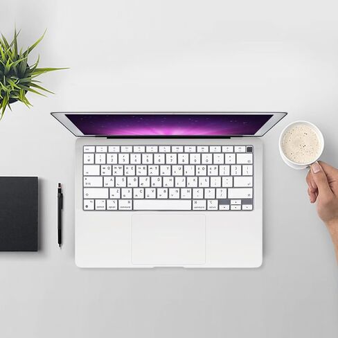 Korean Silicone Keyboard Cover for MacBook Latest Air 13.3" 13" 2020 with M1 Processor (Model A2337) Touch ID Compatible with MacBook Air 13 A2179 Keyboard Protector Skin (Black) in Saudi Arabia