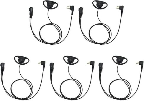 D Shape Clip-Ear Headset Earpiece PTT with Mic Compatible with Motorola Two-Way Radio CLS1410 RMM2050 GP300 CP200 PR400 CLS1110 (10 Pcs) in Saudi Arabia