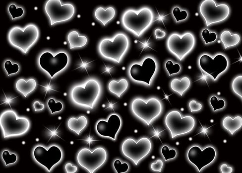 Black Heart Early 2000s Backdrop Love Heart 90s Old School Photography Background Sweet 16th 18th 21th 30th Women Men Happy Birthday Party Decoration 7x5FT in Saudi Arabia