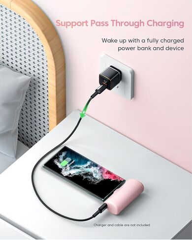 شاحن Kuulaa المحمول USB C باور بانك 4500 مللي أمبير في الساعة، شاحن هاتف محمول صغير يعمل بنظام Android، قابس مدمج في حزمة بطارية محمولة متوافق مع Samsung Galaxy، Moto، LG، Pixel (مخرج النوع C فقط) أرجواني in Saudi Arabia