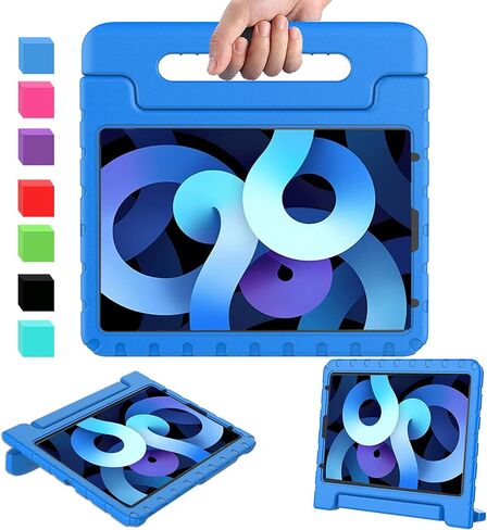 AVAWO Kids Case for iPad Air 5th Generation 2022/ 4th Generation 2020, iPad Air 10.9 Case - Light Weight Shockproof Handle Stand Case for Kids Child Toddlers Boys, Blue in Kuwait