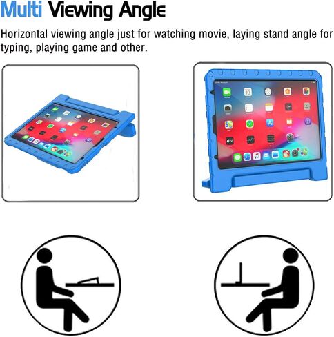 AVAWO Kids Case for iPad Air 5th Generation 2022/ 4th Generation 2020, iPad Air 10.9 Case - Light Weight Shockproof Handle Stand Case for Kids Child Toddlers Boys, Blue in Kuwait