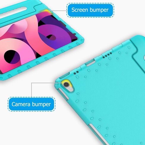 حافظة AVAWO للأطفال لجهاز iPad Air الجيل الخامس 2022/ الجيل الرابع 2020، حافظة iPad Air 10.9 - حافظة بمقبض خفيفة الوزن مقاومة للصدمات للأطفال الصغار الأولاد، أزرق in Saudi Arabia