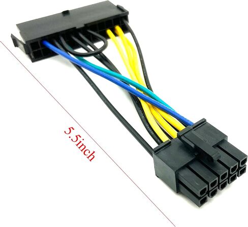 كيبل طاقة 24 دبوس الى 10 دبابيس ايه تي اكس لوحدة امداد الطاقة من يوكيتي، كيبل تمديد مضفر لاجهزة الكمبيوتر مع الخوادم (قطعة واحدة) in Kuwait