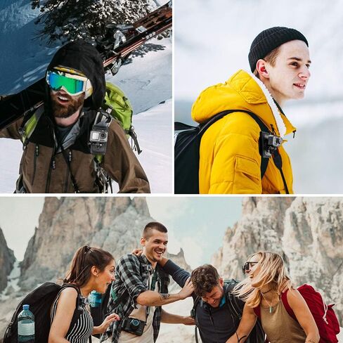 TELESIN 360° Backpack Mount with Quick Release Tripod Adapter, Shoulder Strap Bag Belt Clip POV Hiking Holder Accessories for GoPro 12 11 10 9 8 7 Insta360 X3 GO3 Ace Pro DJI Action 4 Osmo Pocket 3 in Saudi Arabia
