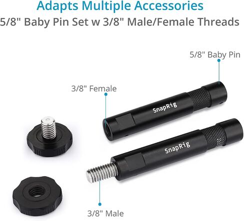 PROAIM SnapRig Baby Pin Set for Mounting Multiple Camera Support Accessories. with 3/8" Male/Female Threads. Aluminum Made, Secure & Durable (GP201) in Saudi Arabia