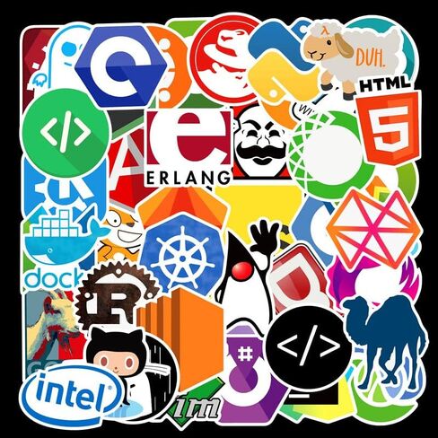 ملصقات برمجة للكمبيوتر 101 قطعة من الفينيل المقاوم للماء لتزيين اللابتوب ولوح التزلج ملصقات كاواي لطيفة للبالغين in Kuwait