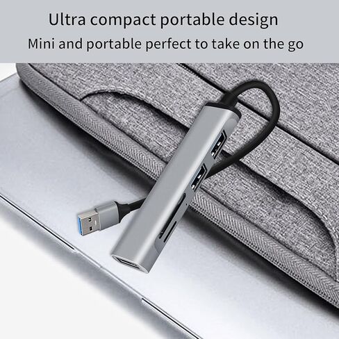 موزع USB ، موسع 5 في 1 منفذ USB ، منفذ USB 3.0 منفذ متعدد المنافذ ، موزع USB مع قارئ بطاقات SD/TF ، قاعدة شحن USB للكمبيوتر المحمول ، الكمبيوتر ، ماك بوك ، الألومنيوم in Kuwait