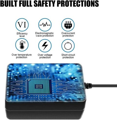 محول تيار متردد 12 فولت من PLUSPOE لراديو كروسلي CR49 CR49-BT CR49-TA CR249 CR249-TA CR32CD CR6233A CR6233A-RE CR7002A-PA مشغل تسجيل القرص الدوار بديل سلك شاحن إمداد الطاقة، مدرج في قائمة UL in Kuwait