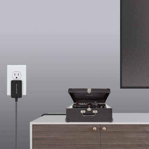 محول تيار متردد 12 فولت من PLUSPOE لراديو كروسلي CR49 CR49-BT CR49-TA CR249 CR249-TA CR32CD CR6233A CR6233A-RE CR7002A-PA مشغل تسجيل القرص الدوار بديل سلك شاحن إمداد الطاقة، مدرج في قائمة UL in Kuwait