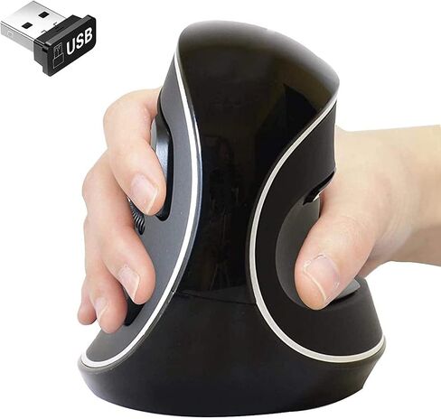 J-Tech Digital Wireless Ergonomic Vertical USB Mouse with Adjustable Sensitivity (600/1000/1600 DPI), Scroll Endurance, Removable Palm Rest & Thumb Buttons [V628P] in Kuwait