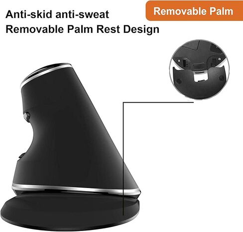 J-Tech Digital Wireless Ergonomic Vertical USB Mouse with Adjustable Sensitivity (600/1000/1600 DPI), Scroll Endurance, Removable Palm Rest & Thumb Buttons [V628P] in Kuwait