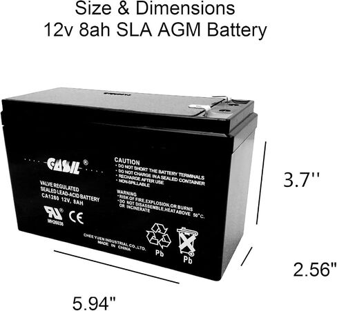 Casil 12V 8Ah Replacement Battery Compatible with APC Back-UPS ES BE550G 2 Pack (I) in Saudi Arabia