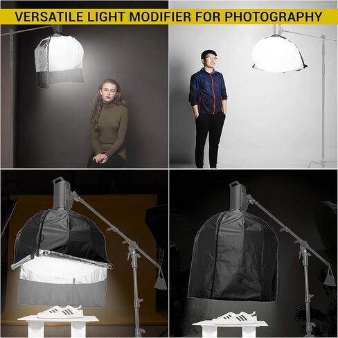 Glow 25" Quick Ball Lantern Softbox with Deflection Disk, Skirt Set and Bowens Mount Softbox Speed Ring, Omnidirectional Lighting Soft Box with Translucent White Fabric for Portrait Photography in Saudi Arabia