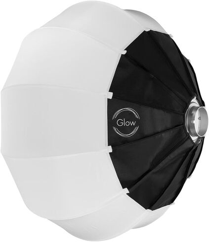 Glow 25" Quick Ball Lantern Softbox with Deflection Disk, Skirt Set and Bowens Mount Softbox Speed Ring, Omnidirectional Lighting Soft Box with Translucent White Fabric for Portrait Photography in Saudi Arabia