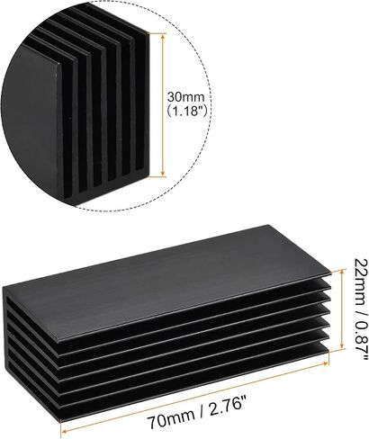 MECCANIXITY 2 Pack M.2 SSD Heatsink Cooler Alloy Aluminum Heat Sink Cooling Sink for PC, 70x22x30mm, Black in Saudi Arabia