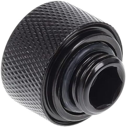 Alphacool 17379 Eiszapfen 16mm HardTube Compression Fitting G1/4 - knurled - deep Black Sixpack Water Cooling Fittings in Saudi Arabia