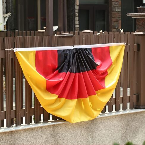 Germany German Pleated Fan Flag Bunting 3 x 6 Ft Germany Pleated 2 Pcs Fan Flag Banner Indoor/Outdoor/Front Porch Decorations, Germany Half Fan Flag Patriotic Holiday decorations, Celebrations. in Kuwait