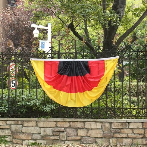 Germany German Pleated Fan Flag Bunting 3 x 6 Ft Germany Pleated 2 Pcs Fan Flag Banner Indoor/Outdoor/Front Porch Decorations, Germany Half Fan Flag Patriotic Holiday decorations, Celebrations. in Kuwait