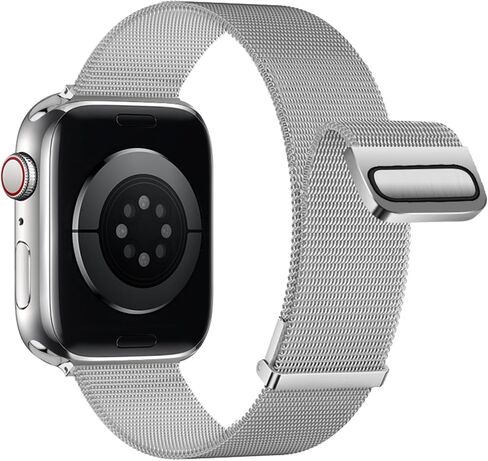 متوافق مع سوار ساعة Apple Series 9، Ultra 2، SE، حزام مغناطيسي من الفولاذ المقاوم للصدأ، حلقة رياضية شبكية معدنية لسوار iWatch 38 مم 40 مم 41 مم 42 مم 44 مم 45 مم 49 مم سلسلة 8/7/6/5/4/3/2/1 للنساء والرجال in Kuwait