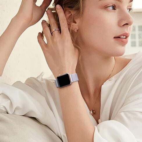 متوافق مع سوار ساعة Apple Series 9، Ultra 2، SE، حزام مغناطيسي من الفولاذ المقاوم للصدأ، حلقة رياضية شبكية معدنية لسوار iWatch 38 مم 40 مم 41 مم 42 مم 44 مم 45 مم 49 مم سلسلة 8/7/6/5/4/3/2/1 للنساء والرجال in Kuwait
