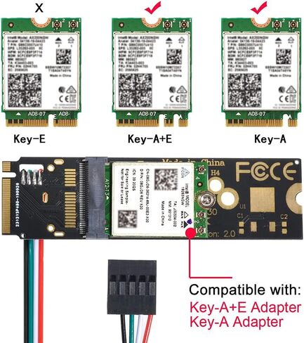 بطاقة NFHK NGFF A/E-Key إلى M.2 NGFF Key-M NVME SSD محول لـ AX200 in Saudi Arabia