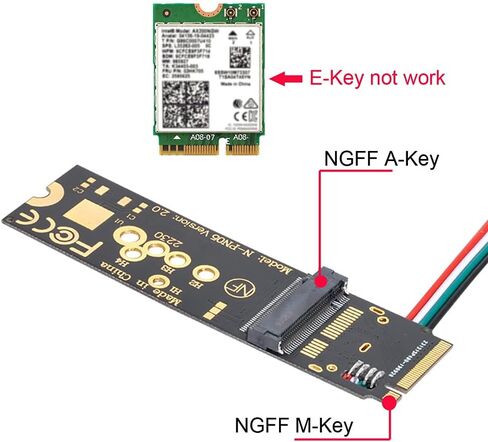 بطاقة NFHK NGFF A/E-Key إلى M.2 NGFF Key-M NVME SSD محول لـ AX200 in Saudi Arabia