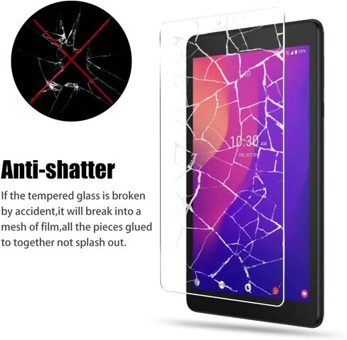 [عبوتان] واقي شاشة من الزجاج المقسى للكمبيوتر اللوحي KLWAINM لجهاز TCL Tab Family/Disney Edition/Tab 4G Tablet 8.0 بوصة [غير مناسب لـ TCL Tab 8 LE] [غير مناسب لـ TCL Tab Disney Edition 2] مع 2.5D 9H شفاف عالي الدقة مضاد للخدش طبقة حماية شفافة خالية من الف in Kuwait