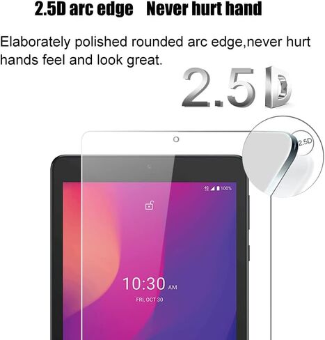 [عبوتان] واقي شاشة من الزجاج المقسى للكمبيوتر اللوحي KLWAINM لجهاز TCL Tab Family/Disney Edition/Tab 4G Tablet 8.0 بوصة [غير مناسب لـ TCL Tab 8 LE] [غير مناسب لـ TCL Tab Disney Edition 2] مع 2.5D 9H شفاف عالي الدقة مضاد للخدش طبقة حماية شفافة خالية من الف in Kuwait