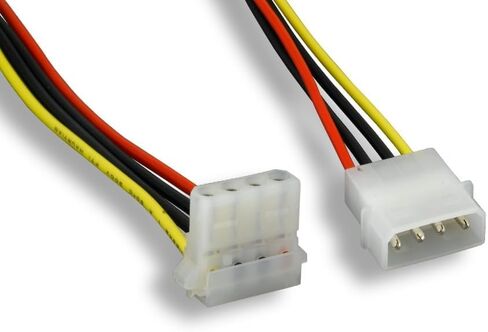 KENTEK 8 Inch 8" 4 Pin Molex 5.25 Male to Right Angle 90 Degree 4 Pin Molex 5.25 Female M/F IDE DC Internal Computer PC Power Cable Adapter Cord in Kuwait