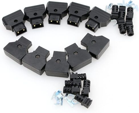 Male D-Tap Connector Dtap Plug Rewirable DIY Power Cable for BMCC BMPCC DSLR Rig V-Mount Anton Camera Battery (5pcs Male and Bend Relife) in Kuwait