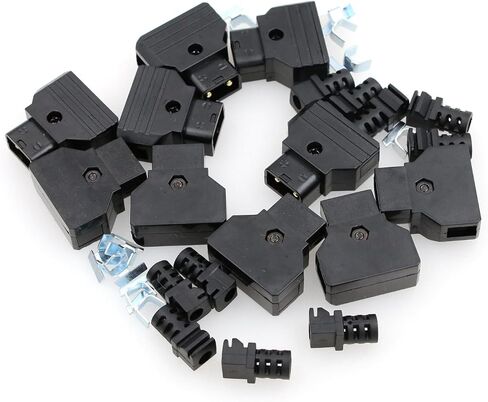 Male D-Tap Connector Dtap Plug Rewirable DIY Power Cable for BMCC BMPCC DSLR Rig V-Mount Anton Camera Battery (5pcs Male and Bend Relife) in Kuwait