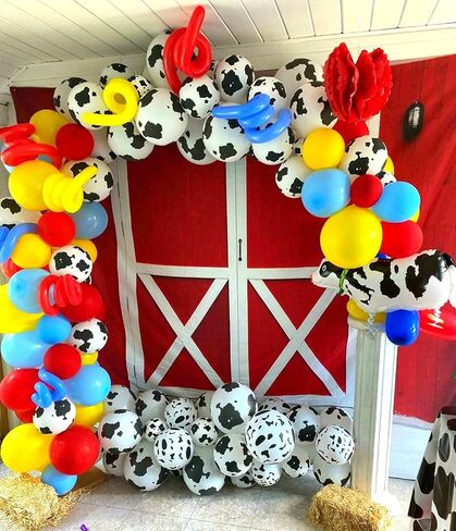 Cenven Red Barn Door Backdrop Fall Western Rustic Farm Wooden Door Wall Photography Background Fall Thanksgiving Harvest BBQ Party Newborn Baby Shower Decorations (8x6FT(Width 240cm x Height 180cm)) in Kuwait